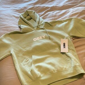 Obey Light Green Logo Pullover Hoodie